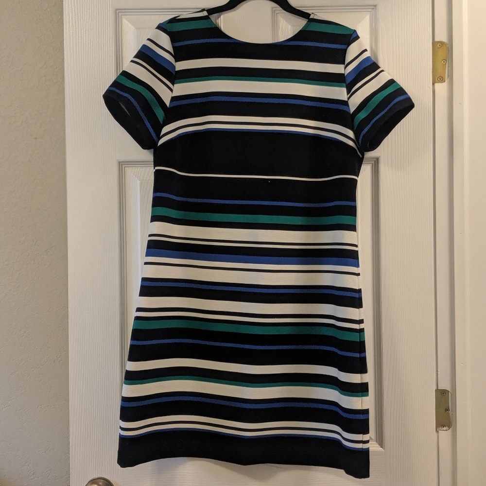 Blue/ Green/ White Ribbed Dress